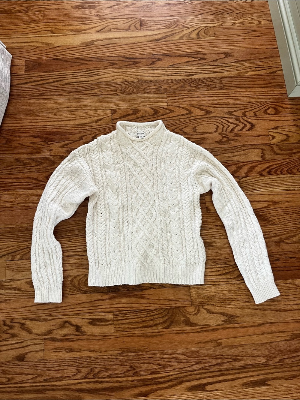J. Crew Cream Cable Knit Turtleneck Sweater